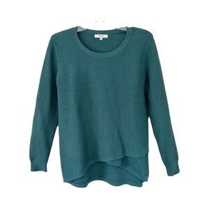Madewell | Spruce Green Long Sleeve Textured Feature Pullover Sweater, Medium